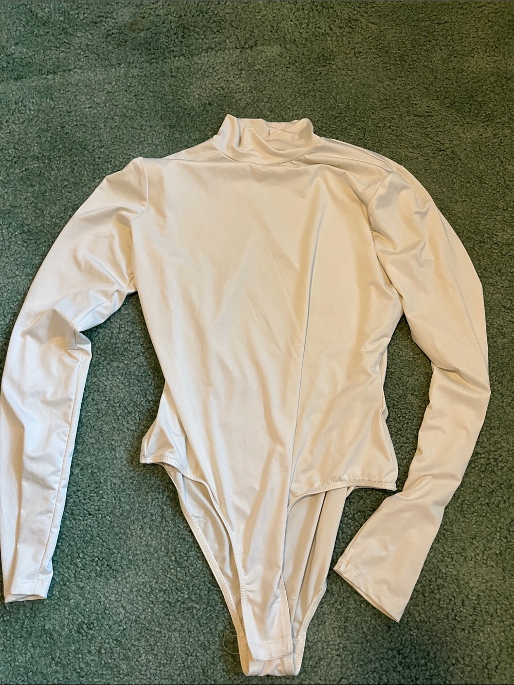 And Now This Cream Long Sleeve Turtleneck Bodysuit
